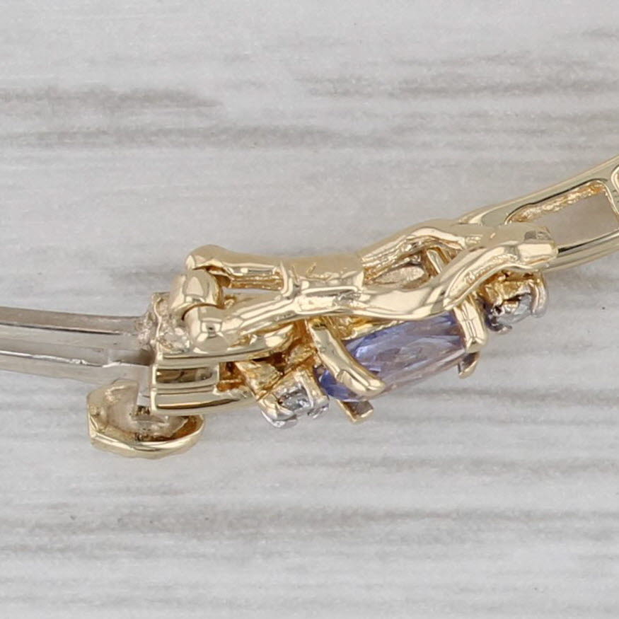 Gray 3.25ctw Tanzanite Diamond Tennis Bracelet 14k Yellow Gold 7" 4mm