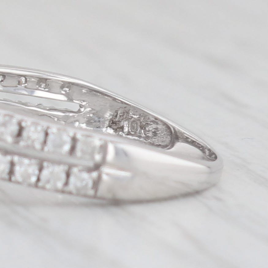 Light Gray 0.90ctw Diamond Halo Engagement Ring 10k White Gold Size 6