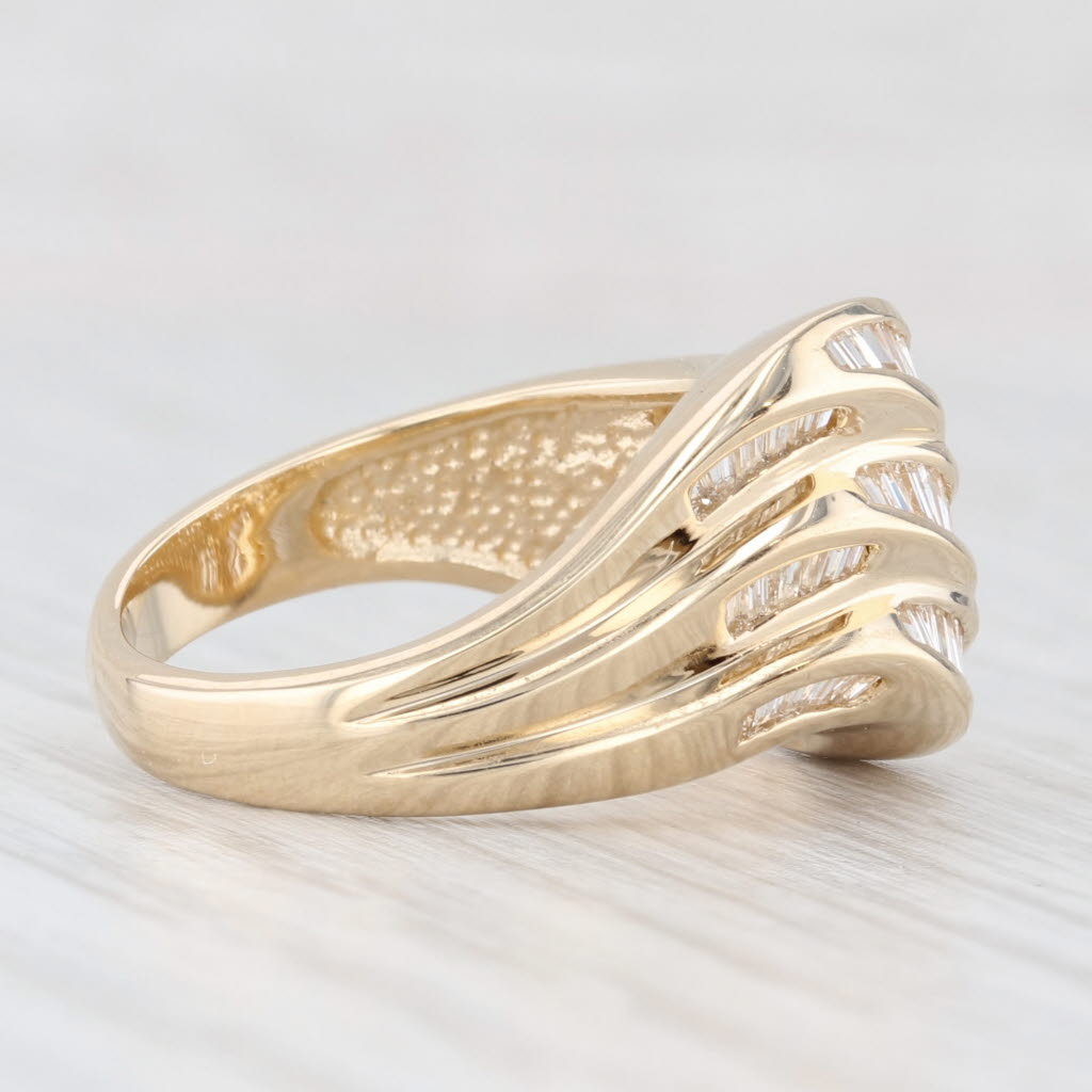 Light Gray 1ctw Diamond contoured Multiband Ring 14k Yellow Gold Size 6.25