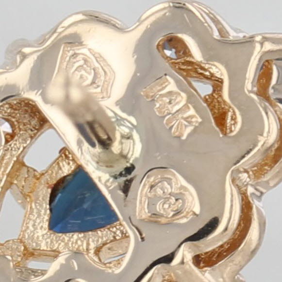 1ctw Blue Sapphire Diamond Stud Earrings 14k Yellow Gold Studs