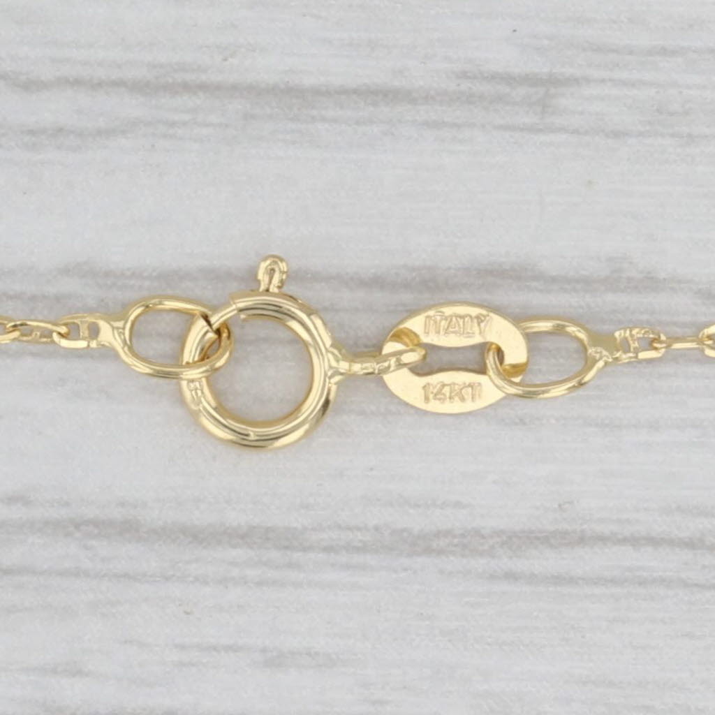 New Mariner Anchor Chain Necklace 14k Yellow Gold 18" 1mm