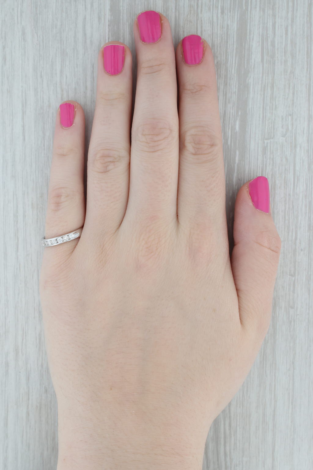 Gray 0.40ctw Diamond Wedding Band 14k White Gold Size 7 Ring Stackable Anniversary