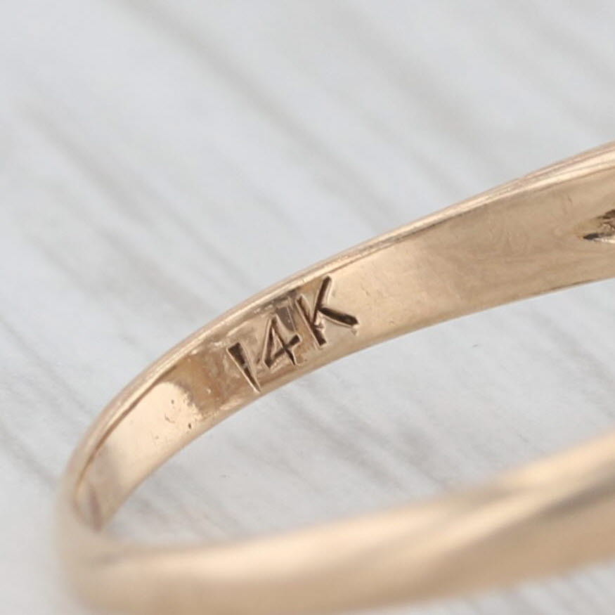 Light Gray Vintage 0.18ctw Diamond Ring 14k White Yellow Gold Size 5 Art Deco