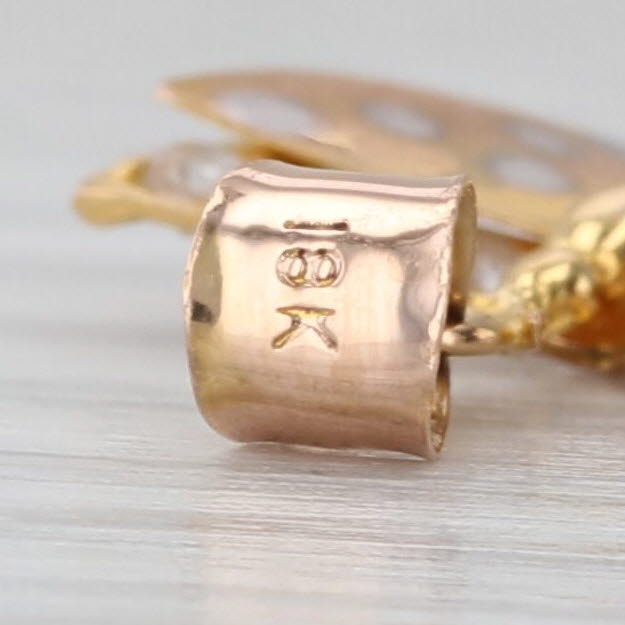 Butterfly Pendant 18k Yellow Gold Glass Enamel Small Drop