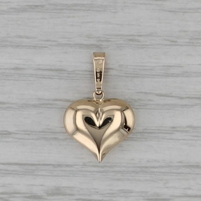 Puffy Heart Pendant 14k Yellow Gold Charm