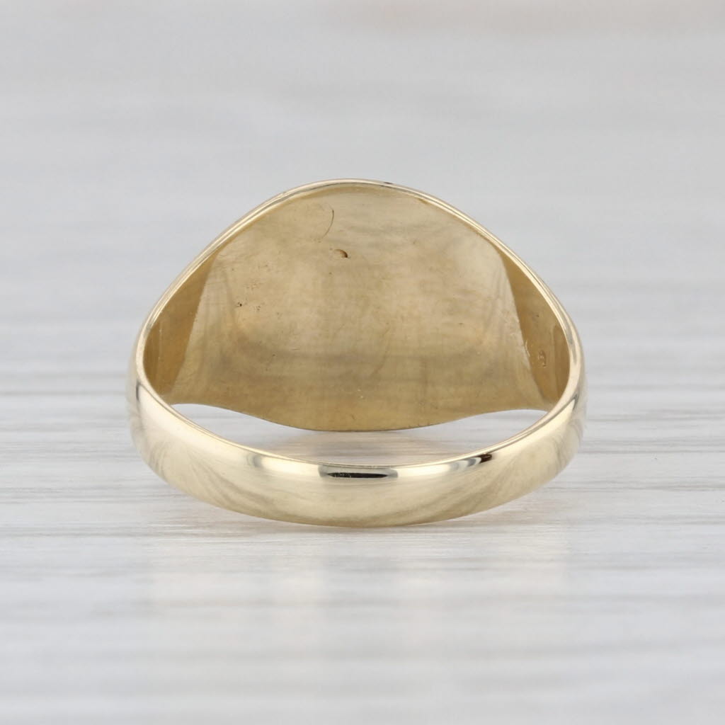 Engravable Oval Signet Ring 10k Yellow Gold Size 4.25