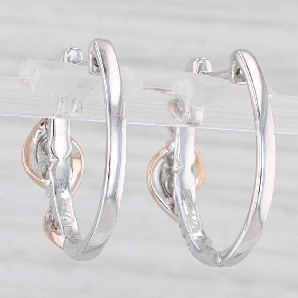 Light Gray Ever Us 0.50ctw Diamond Hoop Earrings 14k White Rose Gold Snap Top Hoops