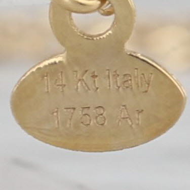 Openwork Flower Bead Pendant Necklace 14k Yellow Gold 16" Cable Chain