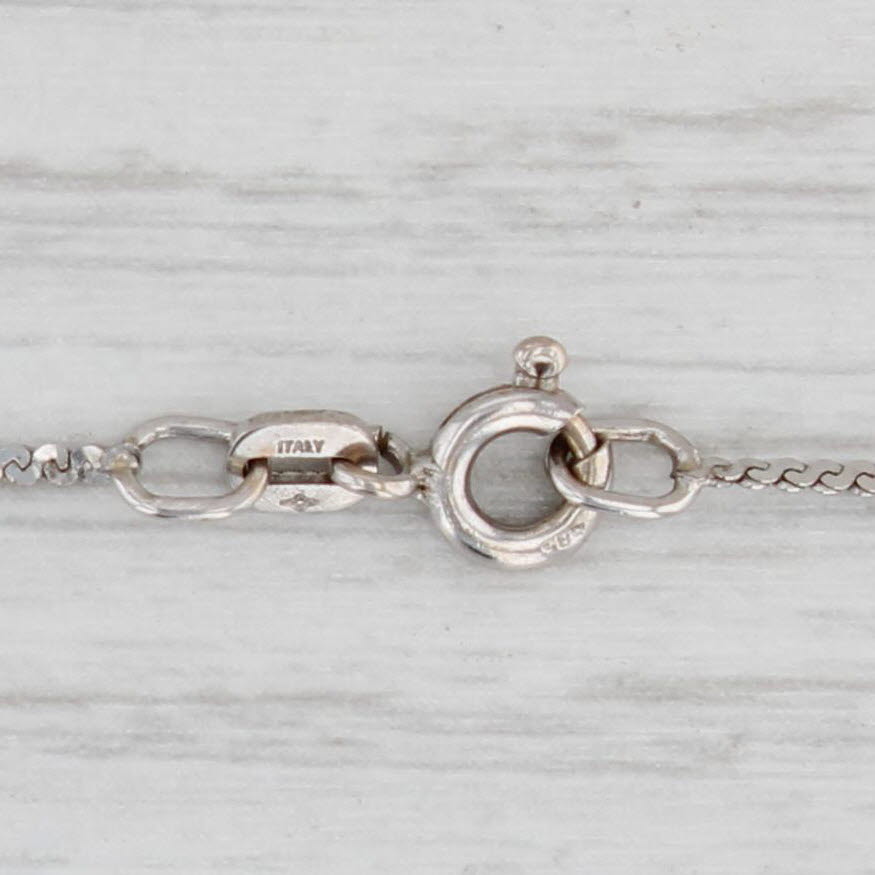 Light Gray 0.15ctw Diamond Floating in Resin Pendant Necklace 14k White Gold 15" Chain