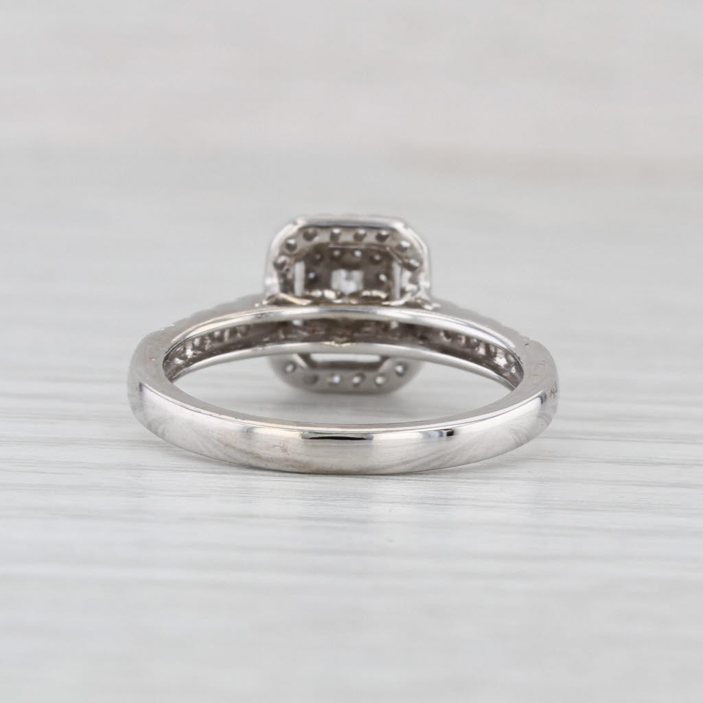 0.50ctw Diamond Halo Engagement Ring 14k White Gold Size 7