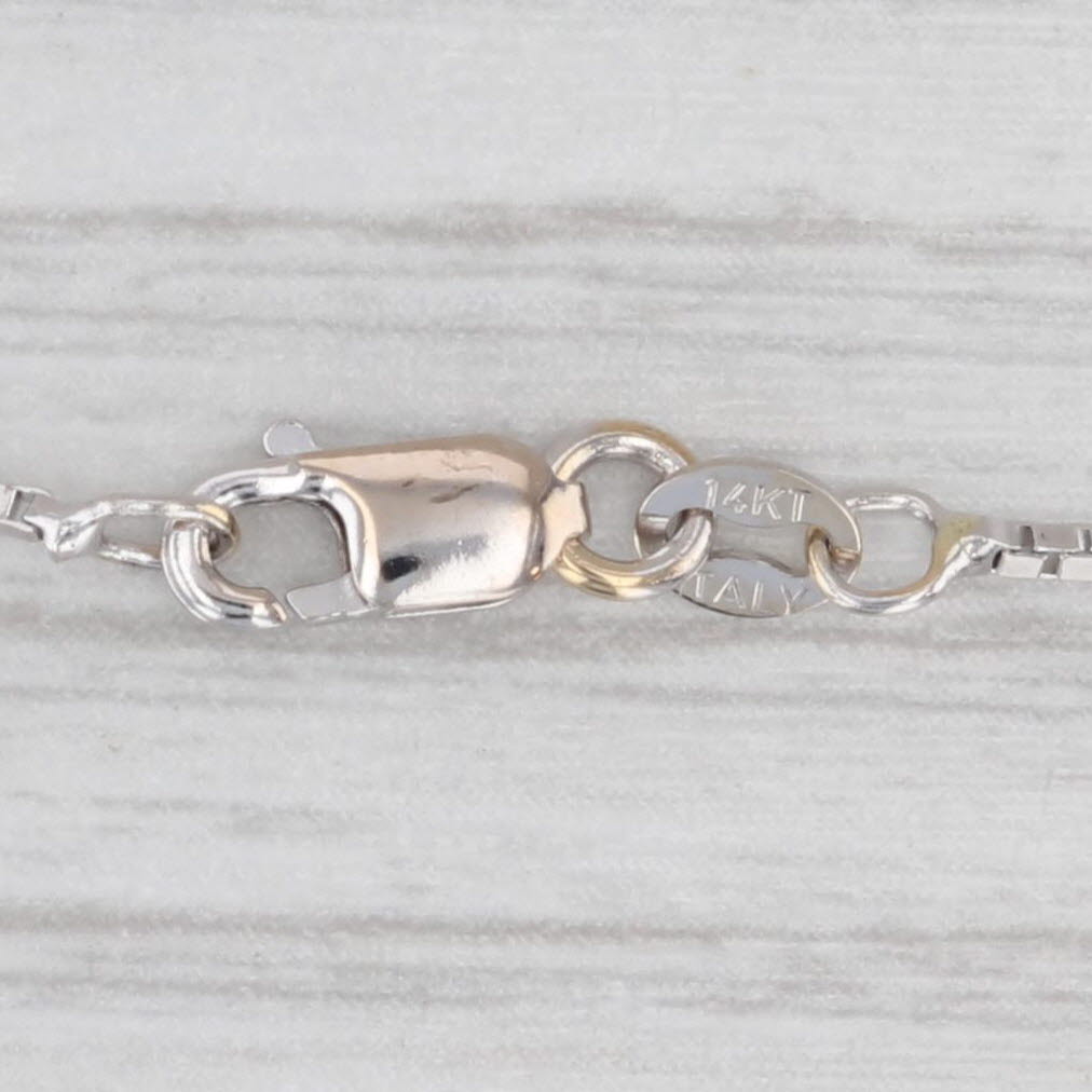 Diamond Onyx Pendant Necklace 14k White Gold 17" Box Chain