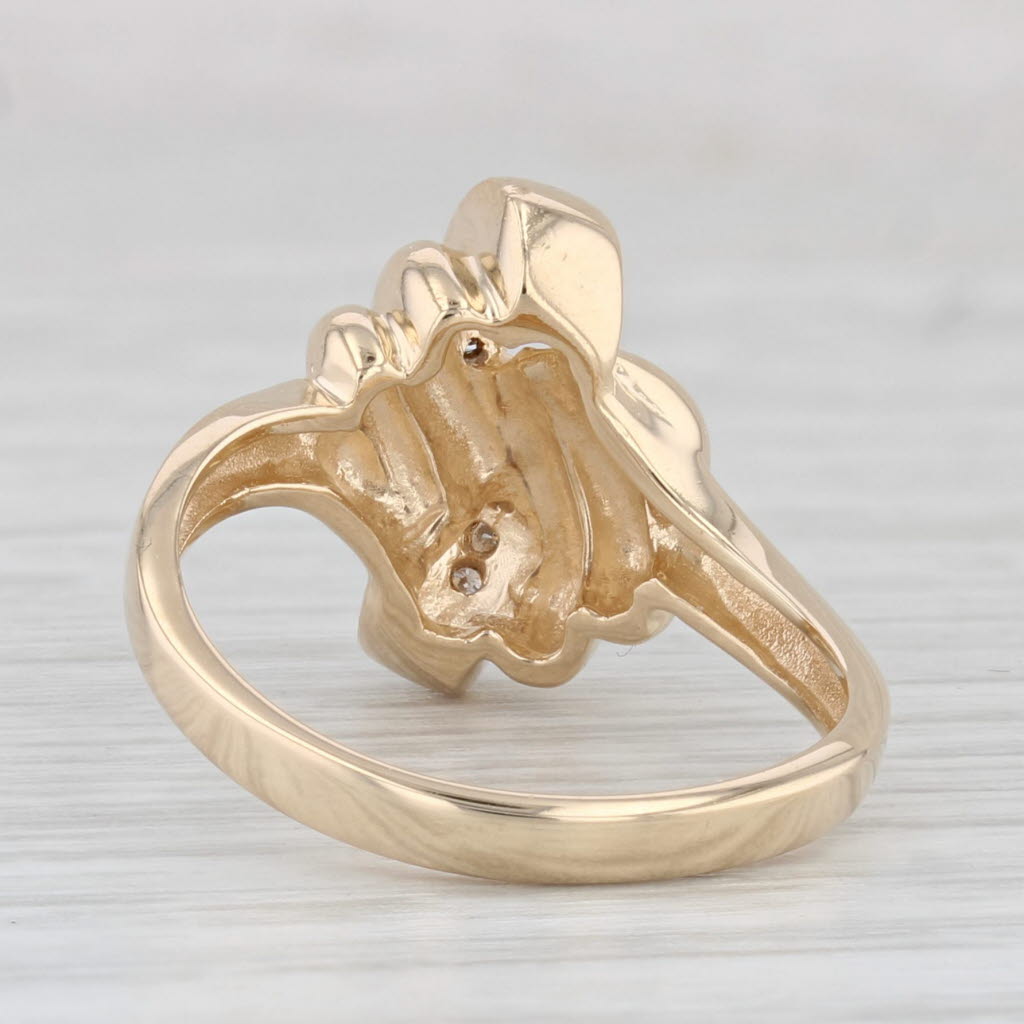 Light Gray Diamond Knot Ring 14k Yellow Gold Size 6