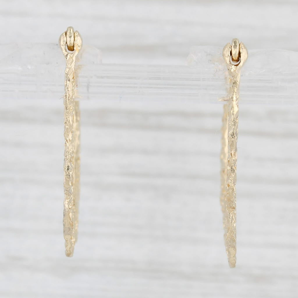 Light Gray Filigree Hoop Earrings 14k Yellow Gold Snap Top Posts Round Doily Hoops