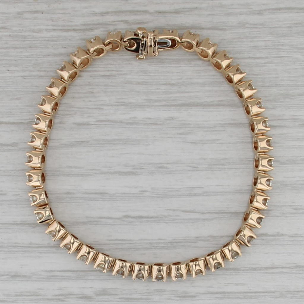3ctw Diamond Tennis Bracelet 14k Yellow Gold 6.5" 4.4mm