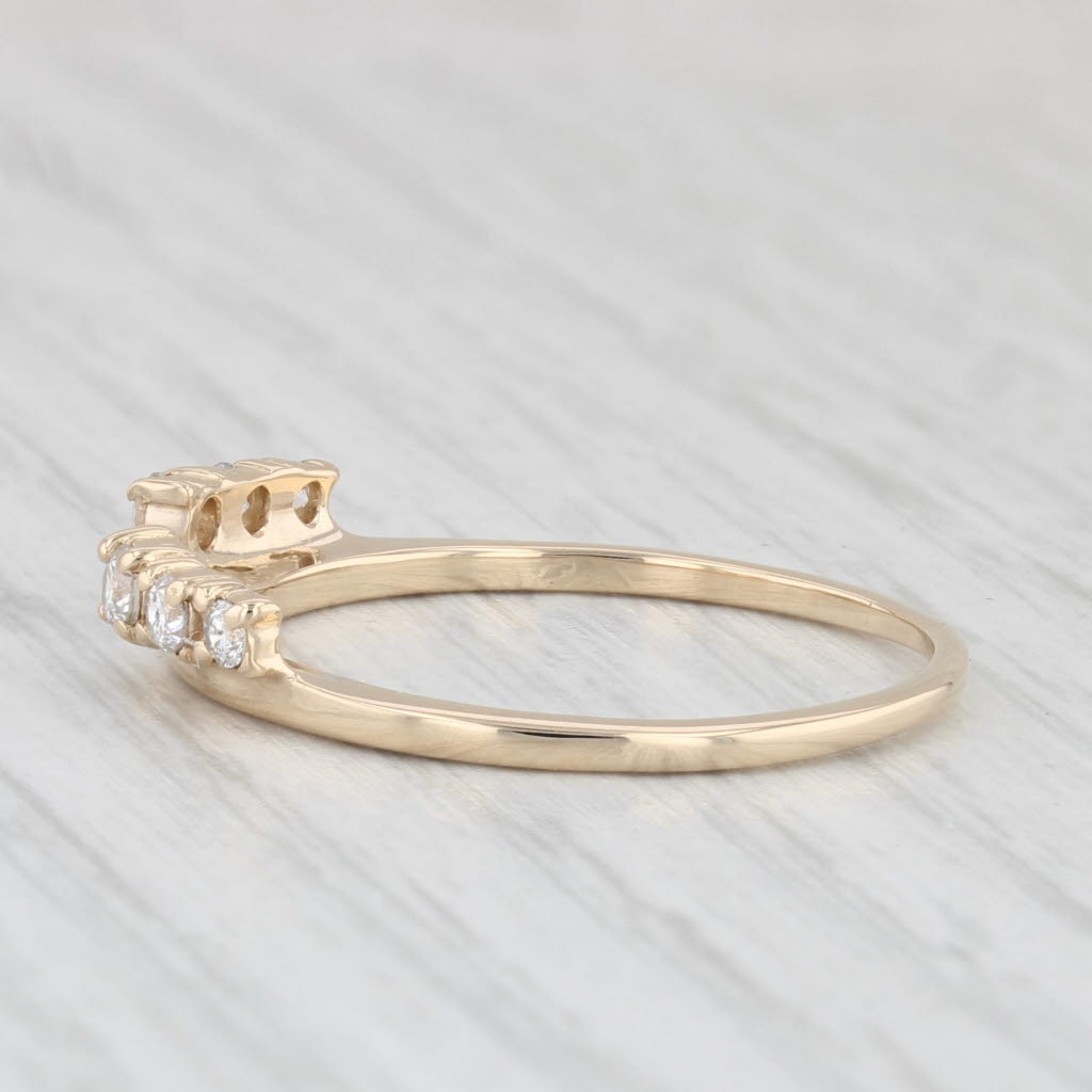 Light Gray 0.24ctw Diamond Ring Enhancer Guard 14k Gold Wedding Band Size 7.5 Stackable