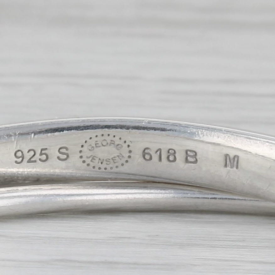Gray Geog Jensen Set of 2 Bangle Bracelets Sterling Silver 0.60ctw Diamond 618B