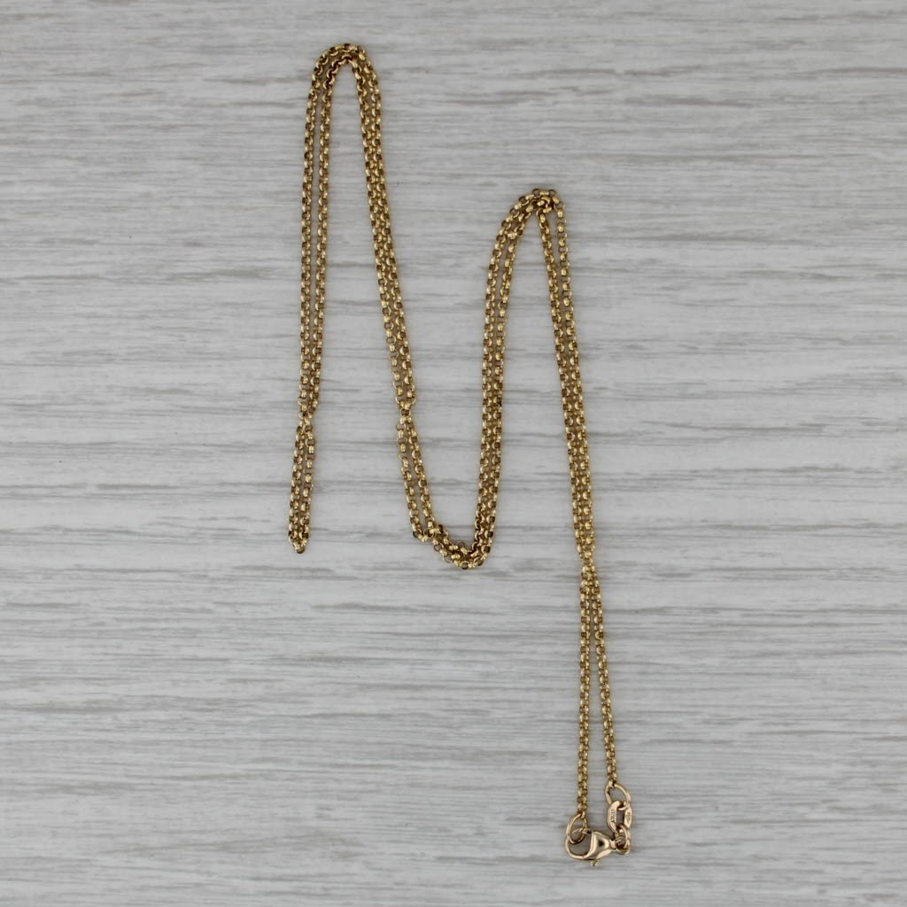 Rolo Cable Chain Necklace 14k Yellow Gold 23.75" 1.3mm