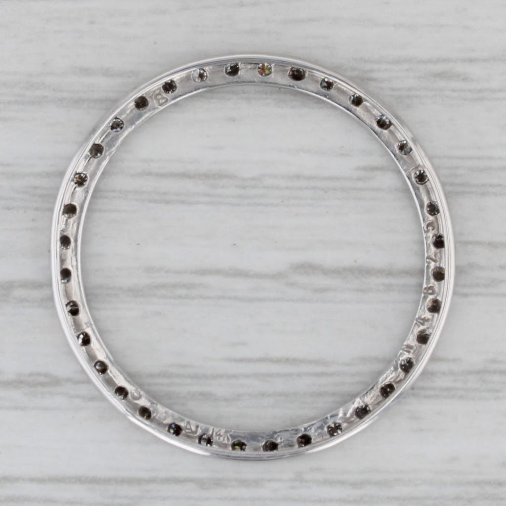 Gray 0.47ctw Diamond Eternity Circle Pendant 14k White Gold Floating Drop