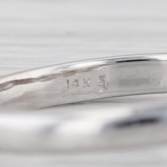 Diamond Solitaire Knot Ring 14k White Gold Size 4.25