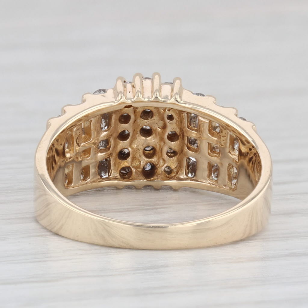 Light Gray 0.78ctw Diamond Cluster Ring 10k Yellow Gold Size 8