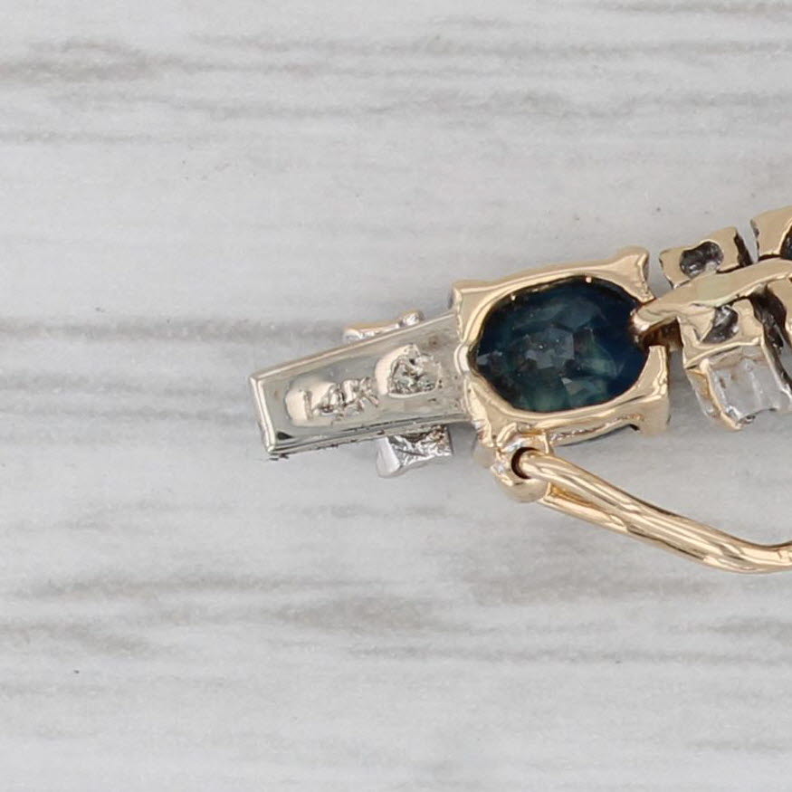 Gray 8.25ctw Blue Sapphire Tennis Bracelet 14k Yellow Gold 7.5" 4.2mm