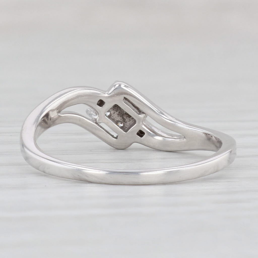 Light Gray Diamond Cluster Ring 10k White Gold Size 9.25 Engagement