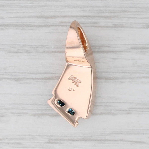 Mother of Pearl 0.10ctw Blue Diamond Floating Drop 14k Rose Gold