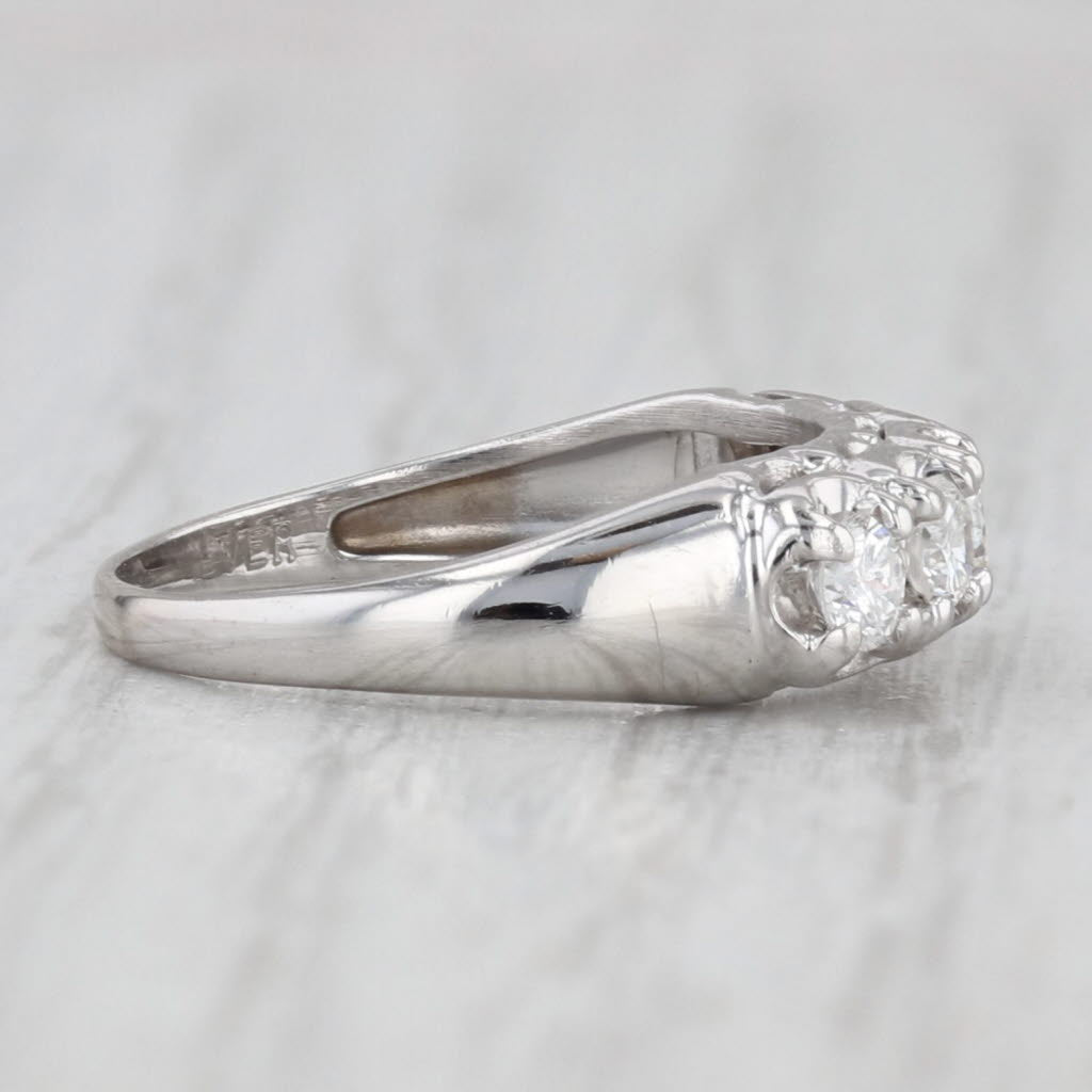 Light Gray 0.47ctw Diamond 5-Stone Ring 14k White Gold Size 4.75 Wedding Anniversary Band
