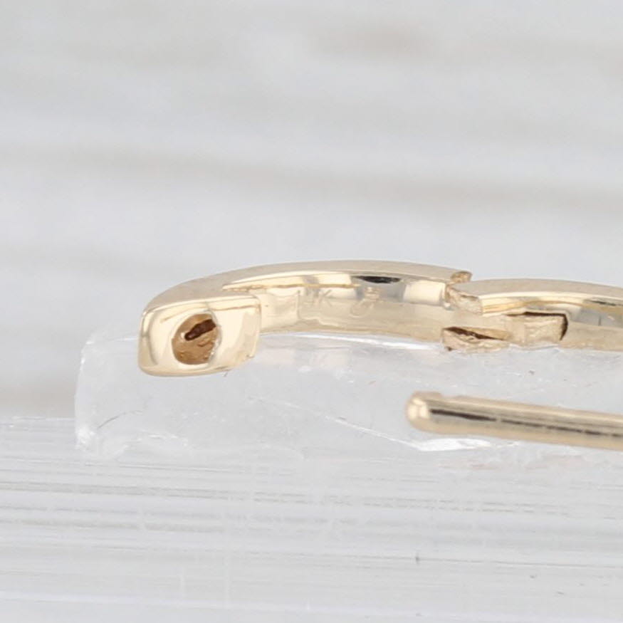 Light Gray New Diamond Micro Hoop Huggie Earrings 14k Yellow Gold Small Round Hoops