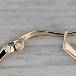 Kite Shaped Hoop Earrings 14k Yellow Gold Snap Top Posts Abstract Hoops