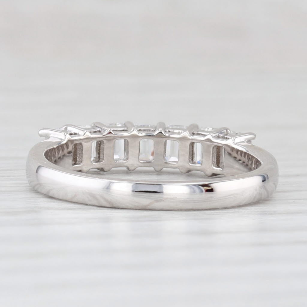Light Gray New 0.89ctw Lab Grown Diamond Wedding Band 14k White Gold Stackable Ring Sz 6.25