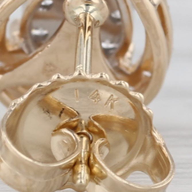 0.30ctw Diamond Teardrop Halo Earrings 14k Yellow Gold Studs