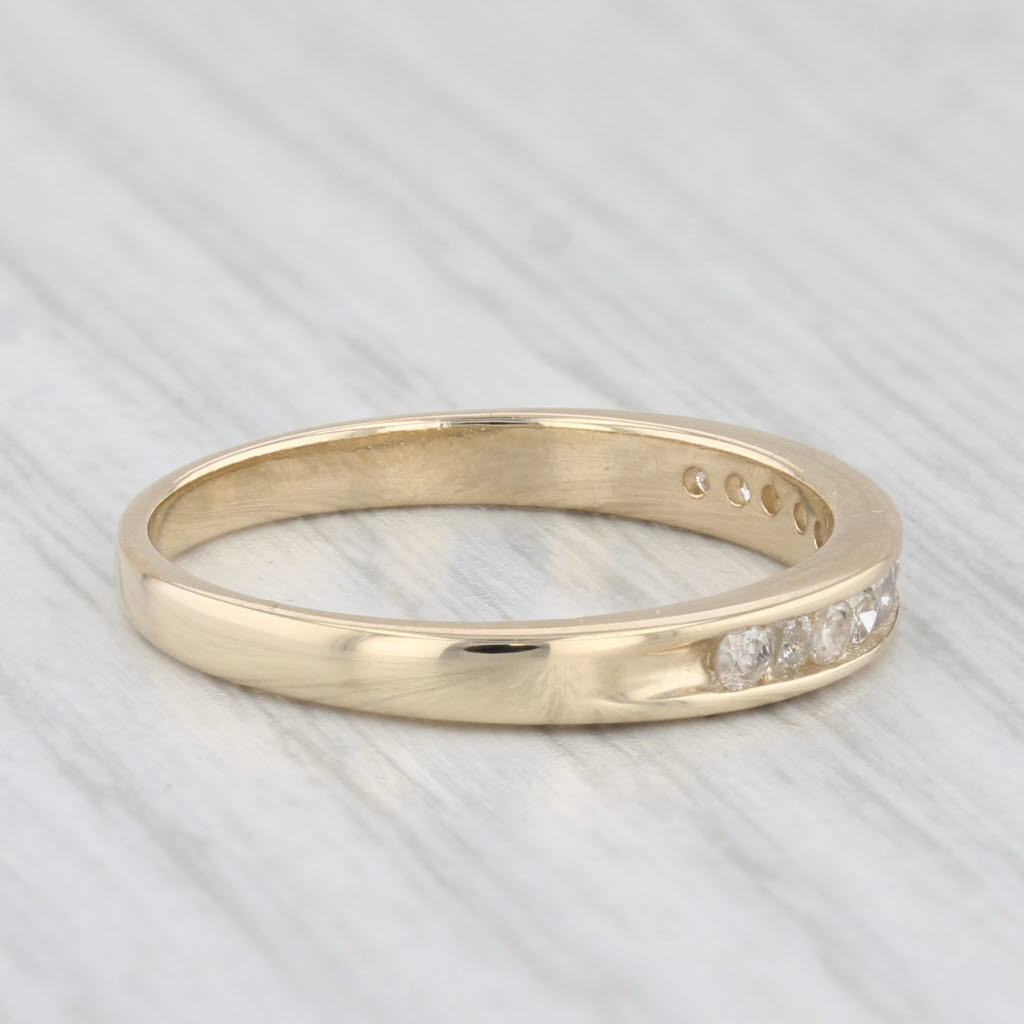 Light Gray 0.25ctw Diamond Wedding Band 14k Yellow Gold Sz 6.25 Stackable Anniversary Ring