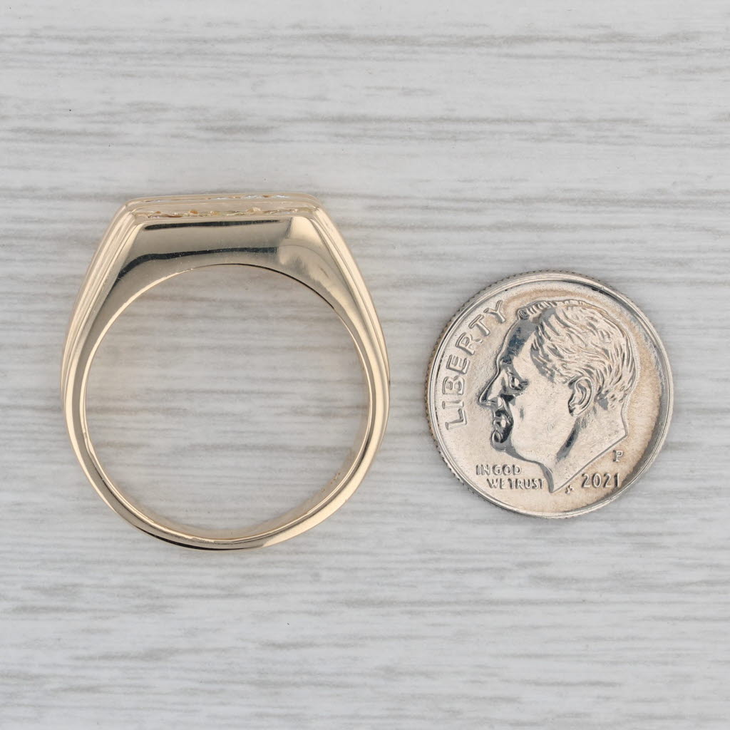 Gray 0.45ctw Diamond Men's Ring 14k Yellow Gold Size 10 Wedding