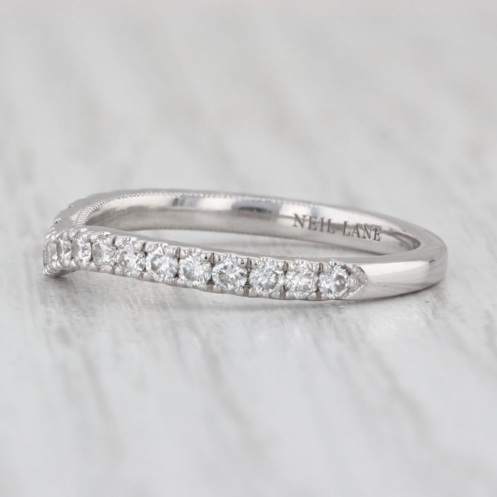 Neil Lane 0.48ctw Diamond Wedding Band 14k Gold Contoured Guard Stackable Ring