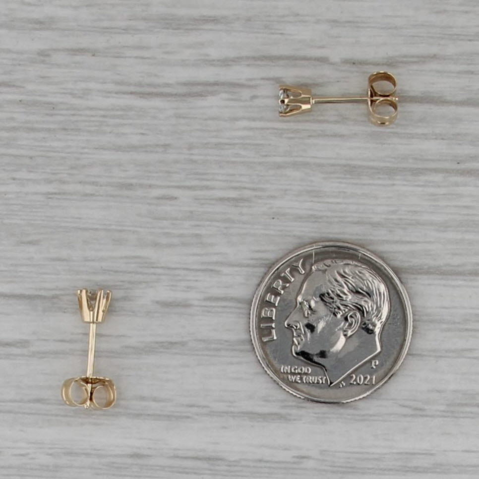 0.20ctw Diamond Stud Earrings 14k Yellow Gold Round Solitaire Studs