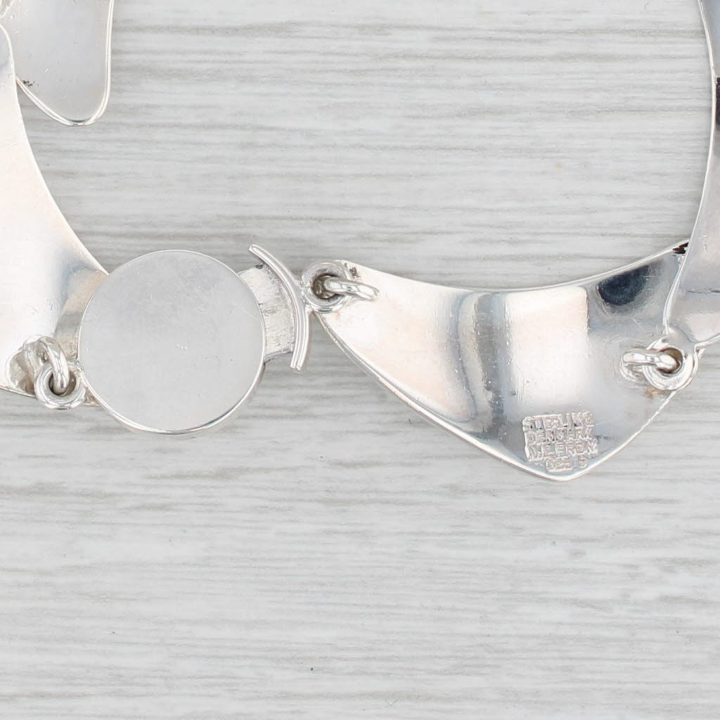 Light Gray Vintage Statement Link Bracelet Sterling Silver 7.5" Niels Erik From Denmark