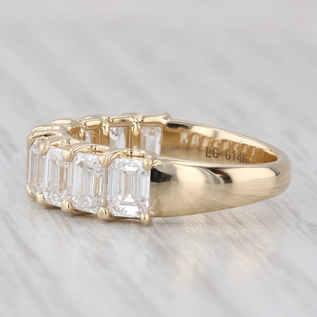 Light Gray New 3.07ctw Lab Grown Diamond Wedding Band 14k Yellow Gold Stackable Ring Sz 6.5