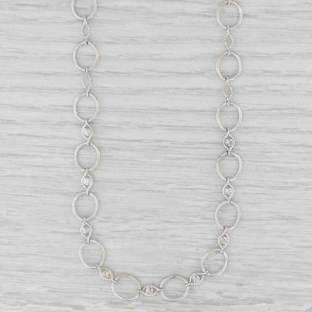 Light Gray Charriol Diamond Circles Necklace with Box 18k White Gold 15.5" Toggle Clasp