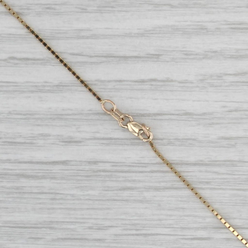 20" 0.8mm Box Chain Necklace 14k Yellow Gold Italy