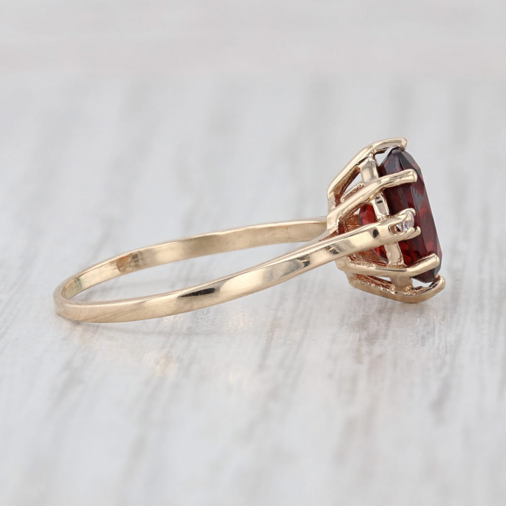 2.53ct Oval Garnet Ring 10k Yellow Gold Size 7.5