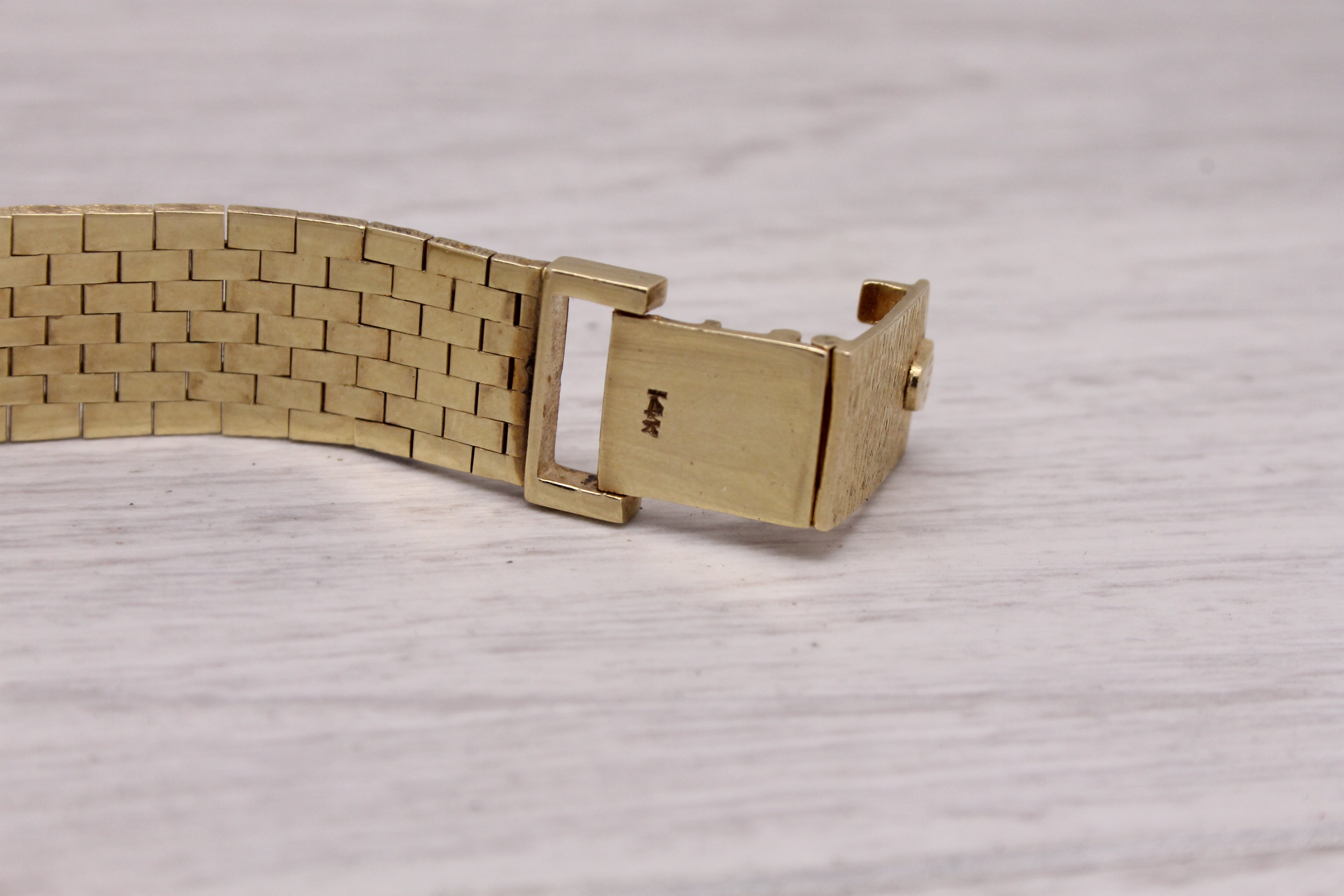 Gray Vintage c.1950's Rolex Ladies 14k Yellow Gold Bracelet Watch Quartz Conversion