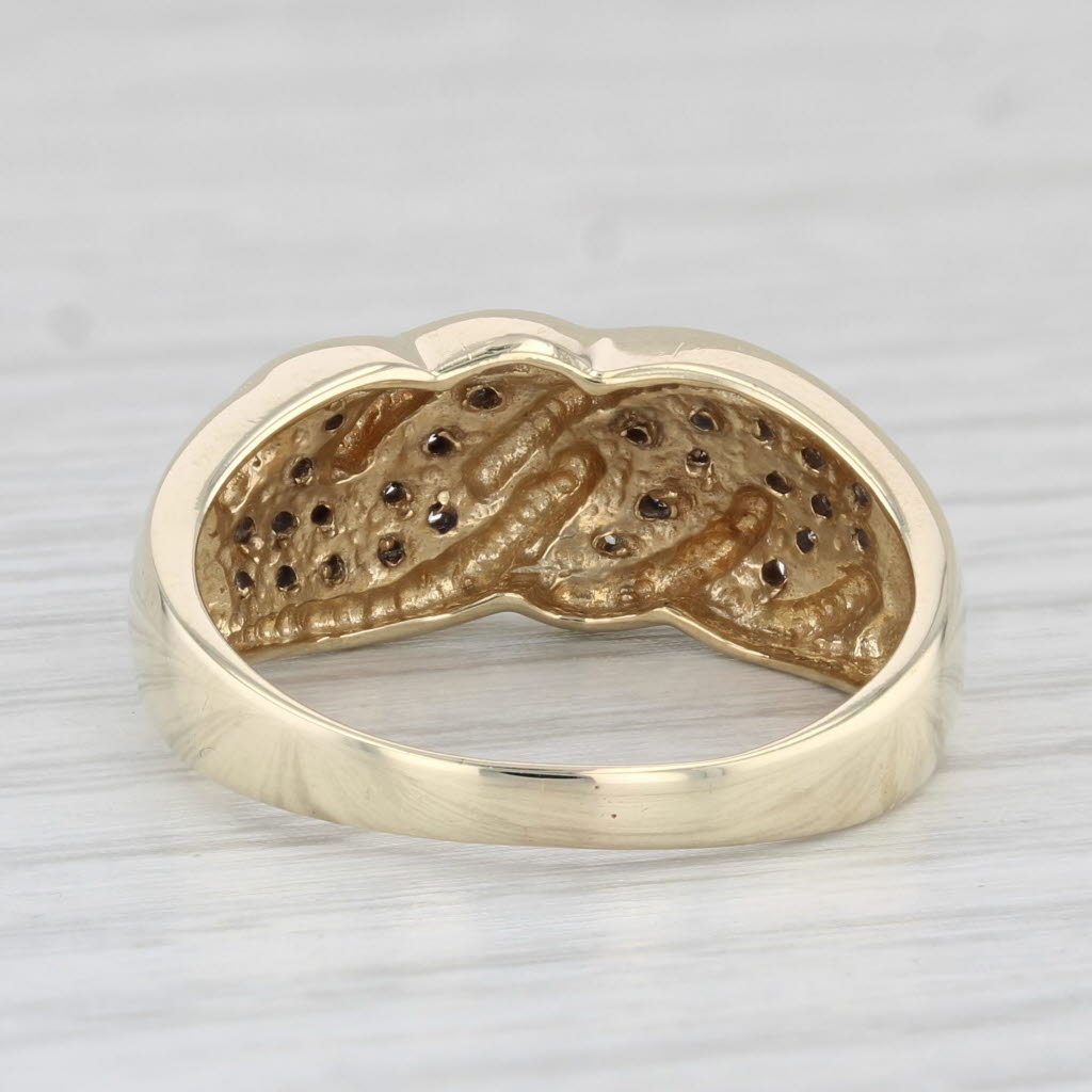 Light Gray 0.20ctw Pave Diamond Ring 10k Yellow Gold Size 8.5