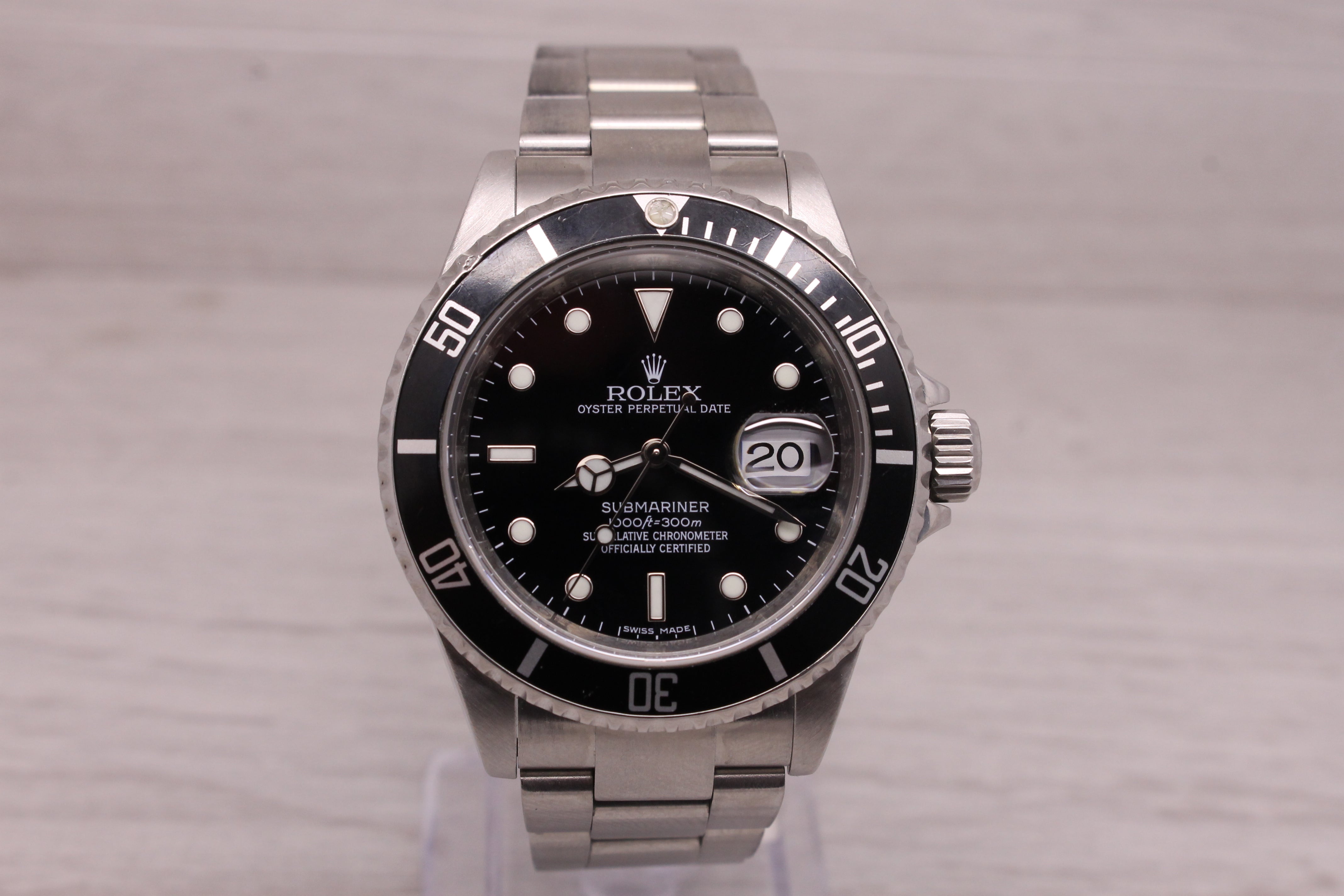 Dark Gray 2008 Rolex Submariner 16610 Stainless Steel Mens Divers Watch "M" Serial Box Tag