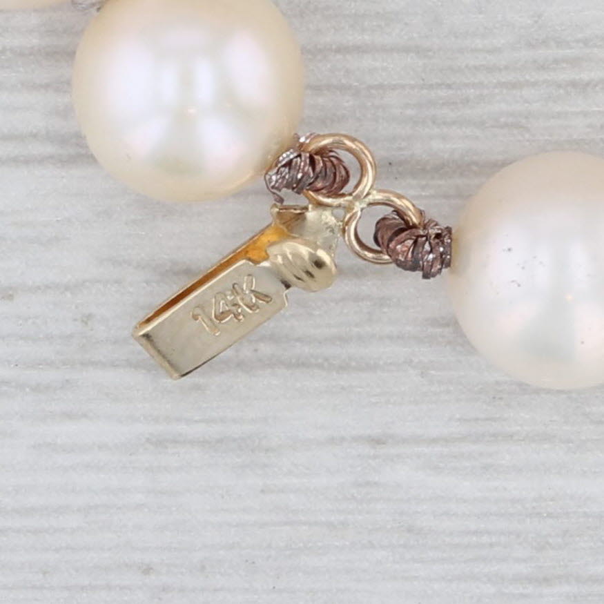 Light Gray Cultured Pearl Double Strand Necklace 14k Gold Clasp 17"