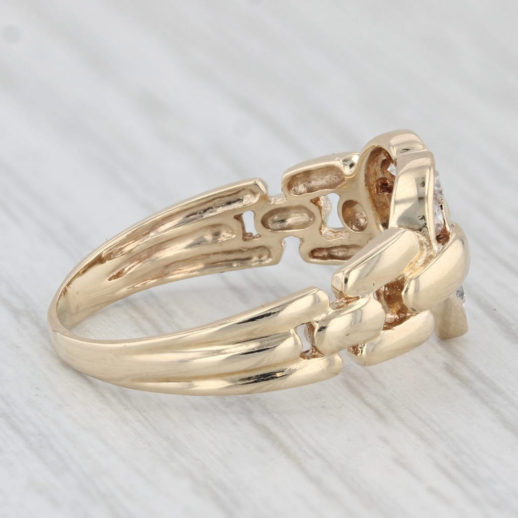 Light Gray 0.15ctw Diamond Heart Ring 14k Yellow Gold Size 7.25