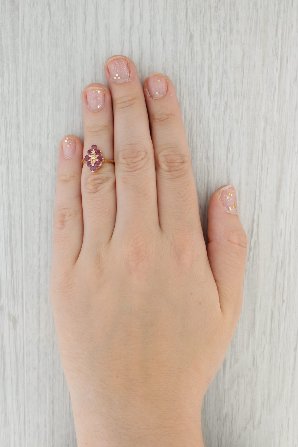 Gray 1.04ctw Ruby Diamond Ring 14k Yellow Gold Size 4.25