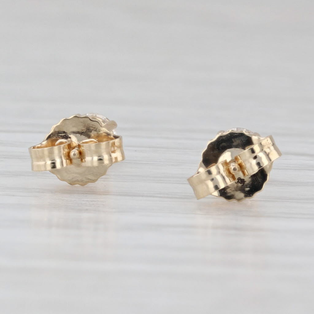 Light Gray 0.35ctw Diamond Round Brilliant Solitaire Stud Earrings 14k Yellow Gold