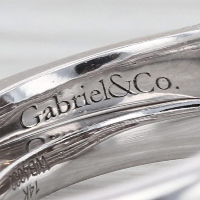 Gabriel & CO 1.06ctw Diamond Halo Engagement Ring Wedding Band Set 14k Gold