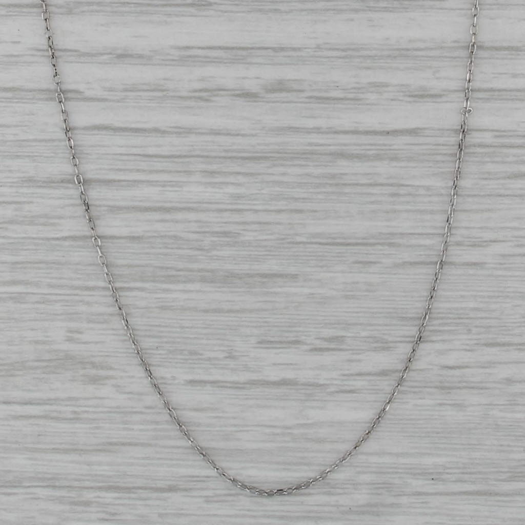 Cable Chain Necklace 14k White Gold 0.6mm 20"